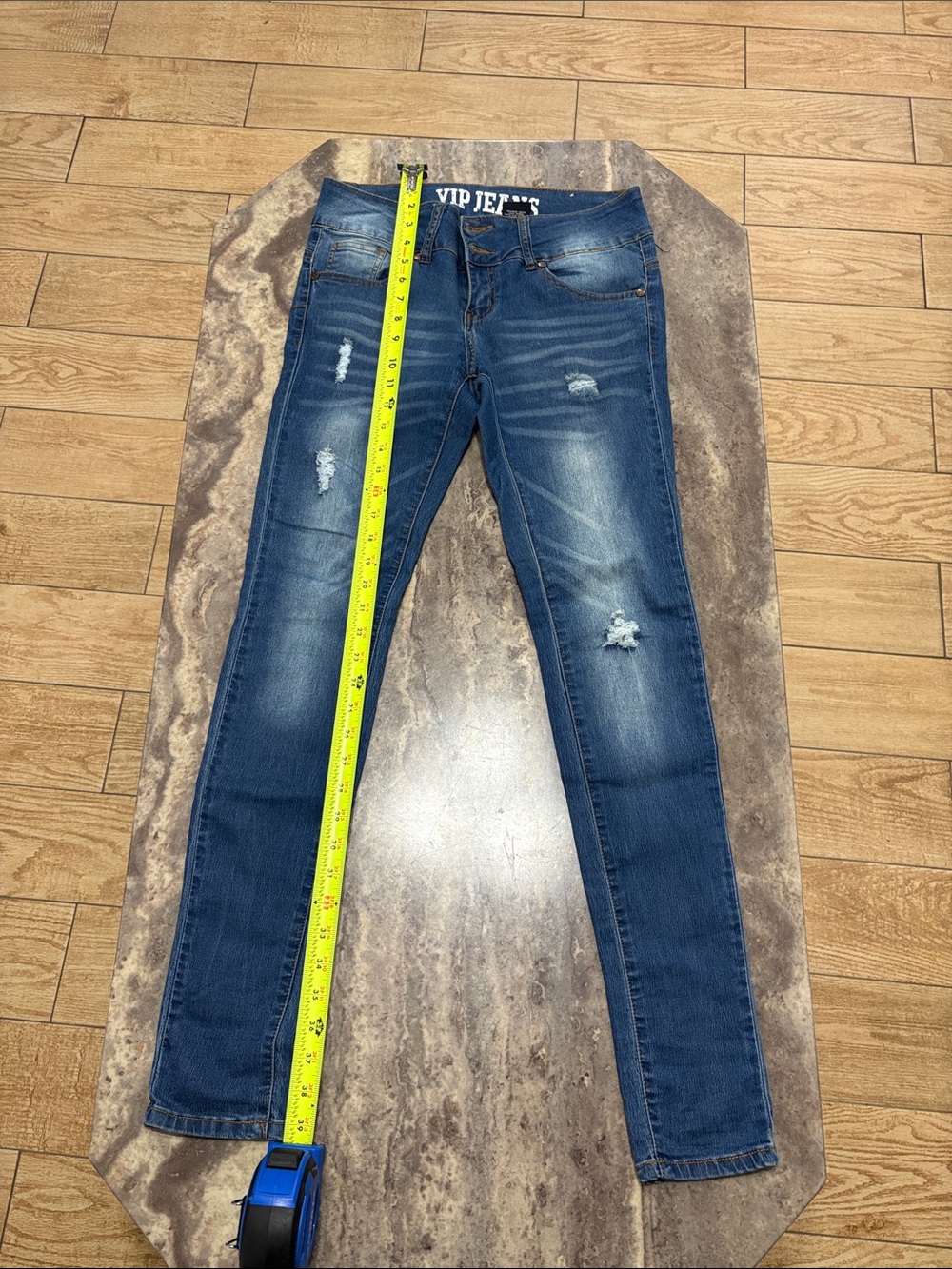 VIP Women's Slim Distressed Skinny Jeans - Blue